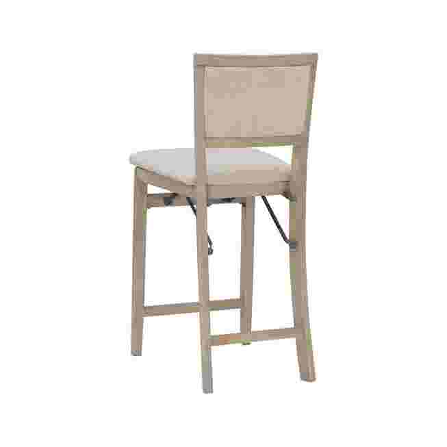 Rear view of a grey wash folding stool