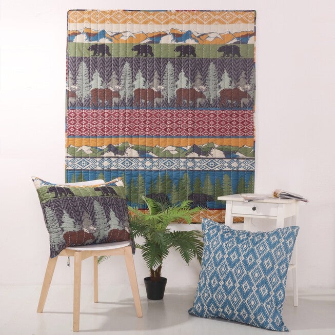 Black Bear Lodge Quilted Throw Blanket, , alternate image number 3