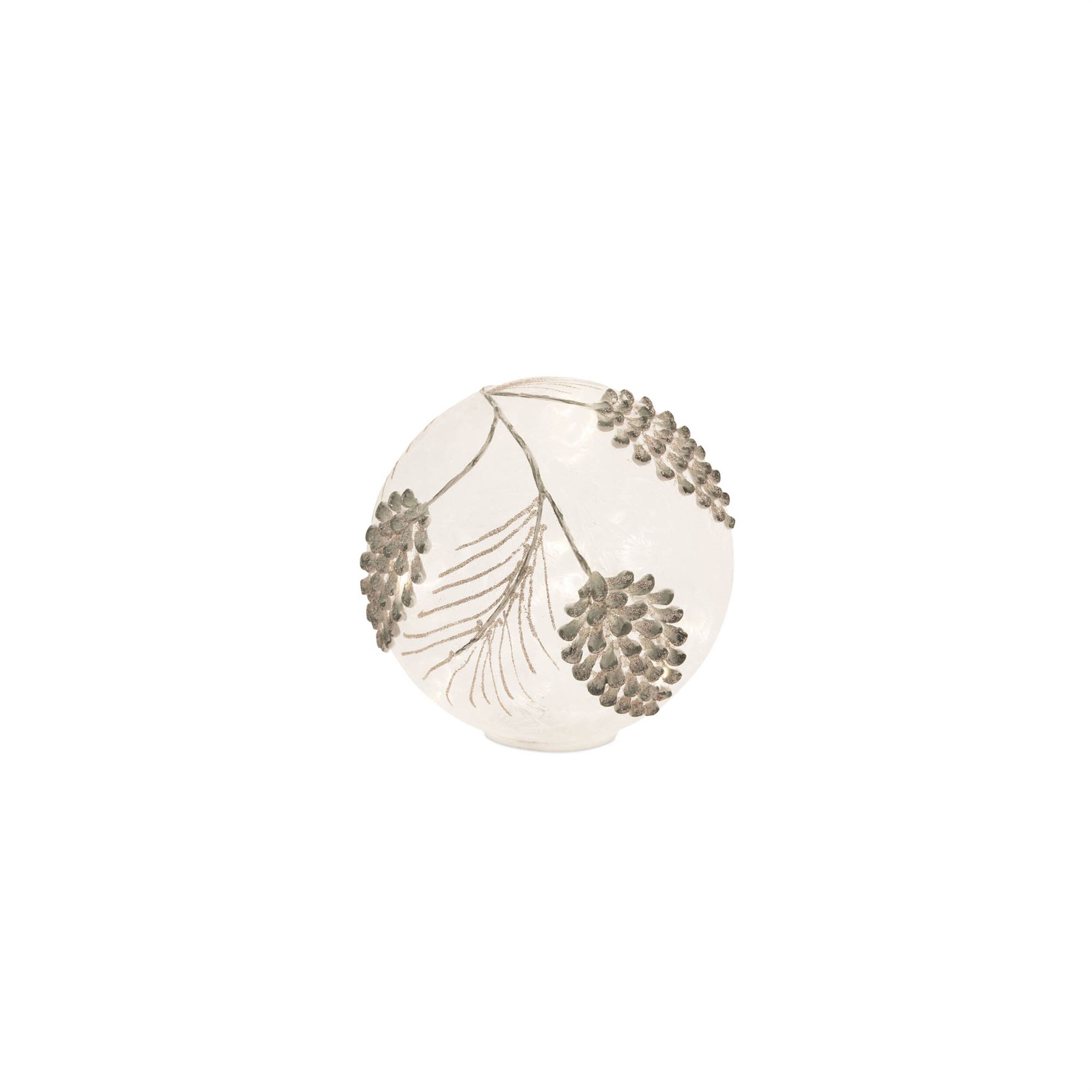 LED Frosted Gold Pinecone Orb (Set of 3), WHITE GOLD, alternate image number 3