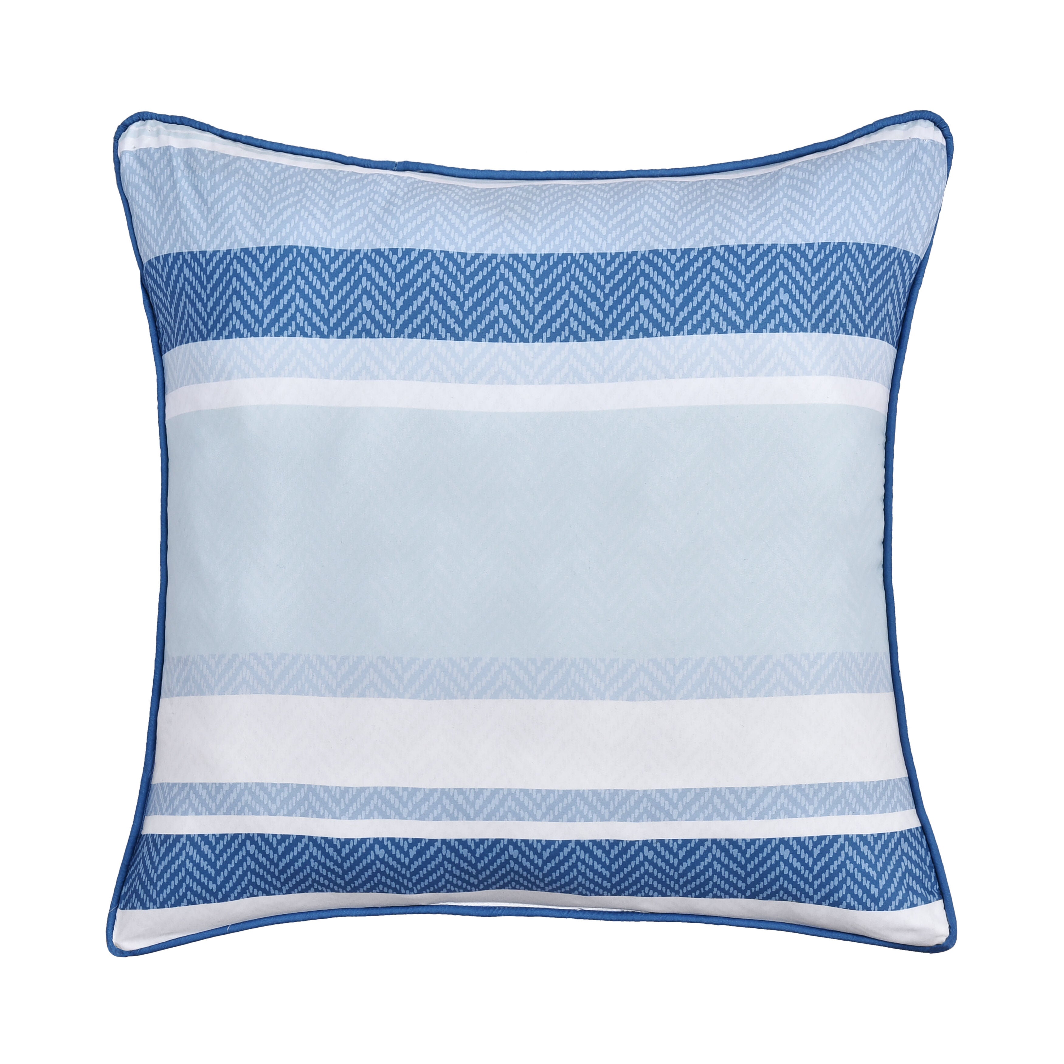 CARSON 20 inches SQUARE DECORATIVE THROW PILLOW, BLUE, on-hover image number 1