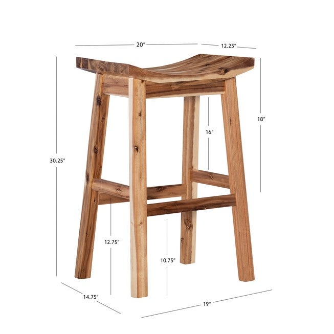 Archer Natural Saddle Barstool Backless Stools, , alternate image number null