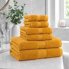 BH Studio 6-Piece Plush & Absorbent 100% Cotton Bath Towel Set