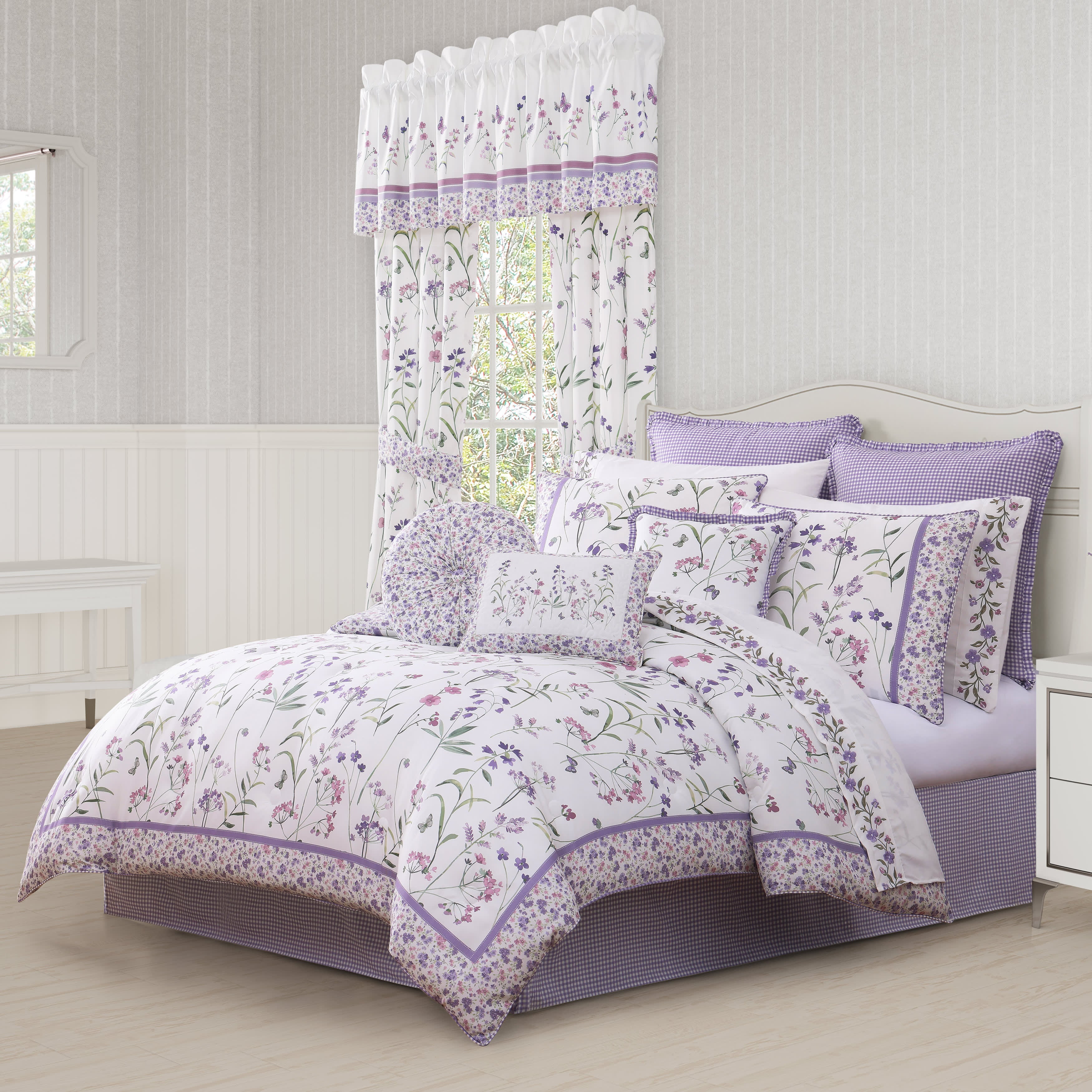 Nola 4 Piece Comforter Set, LILAC, hi-res image number 0