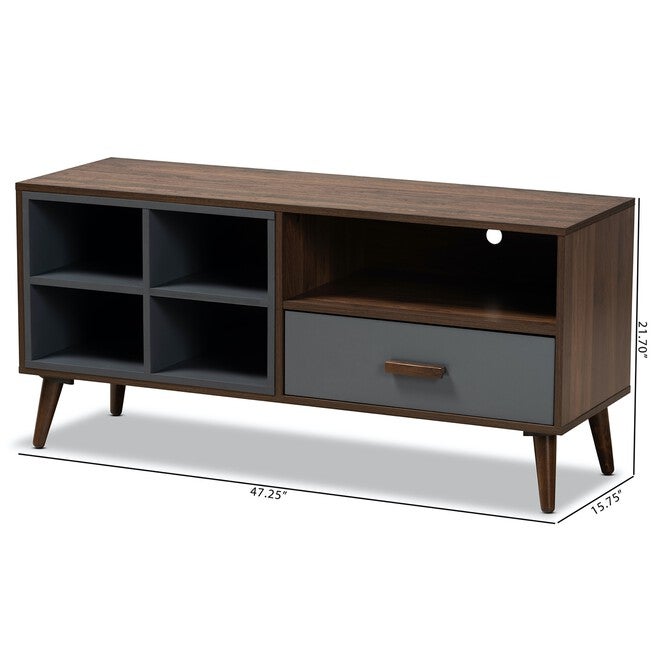 Garrick Two-Tone Wood 1-Drawer Tv Stand Furniture, , alternate image number 8