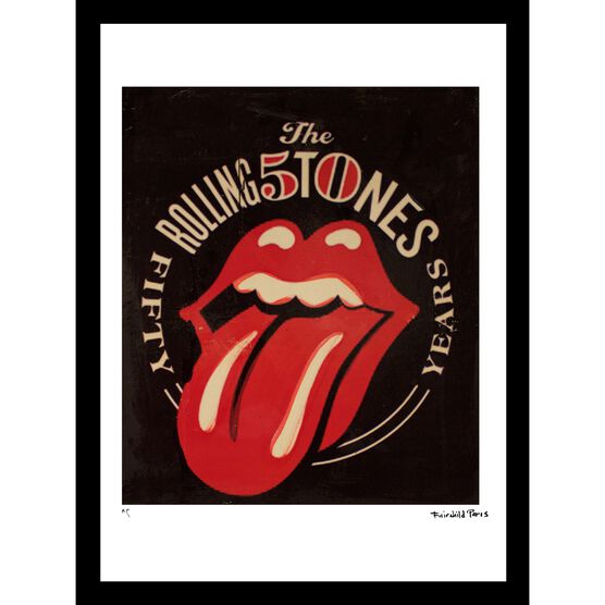 Rolling Stones Tonque 14x18 Framed Print, BLACK RED, hi-res image number null