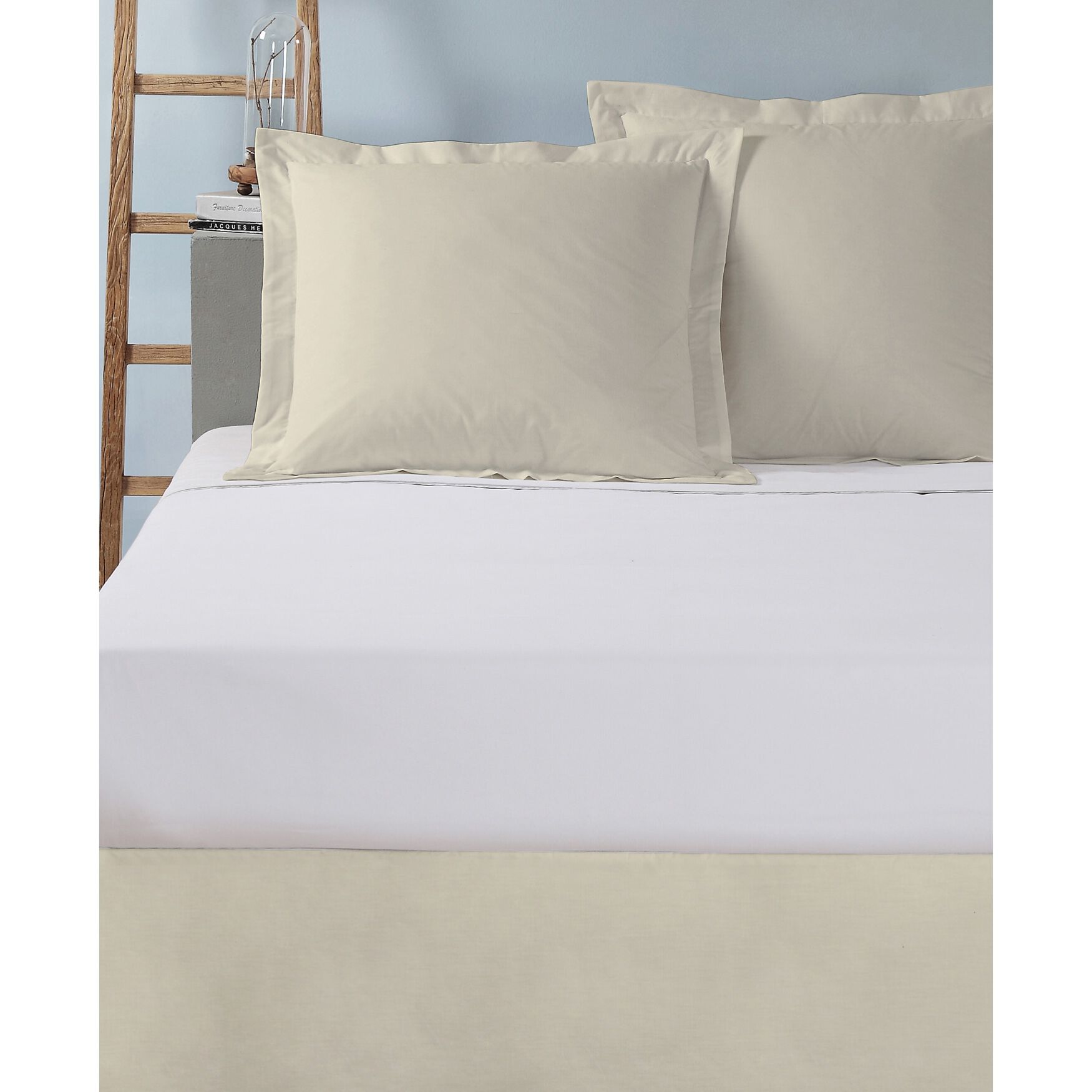 Today's Home Cotton Rich Tailored 2-Pack Euro Sham, IVORY, hi-res image number 0