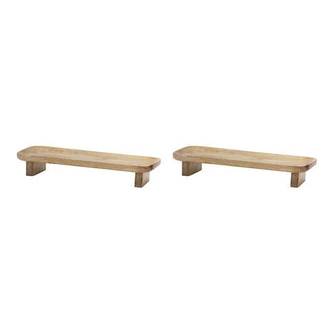 Mango Wood Tray (Set of 2), BROWN, alternate image number 1