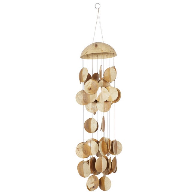 Gold Coconut Shells Coastal Windchime, GOLD, hi-res image number 0