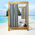 Outdoor Decor Seascapes Stripes Outdoor Grommet Curtain Panel Pair, BLACK, hi-res image number null