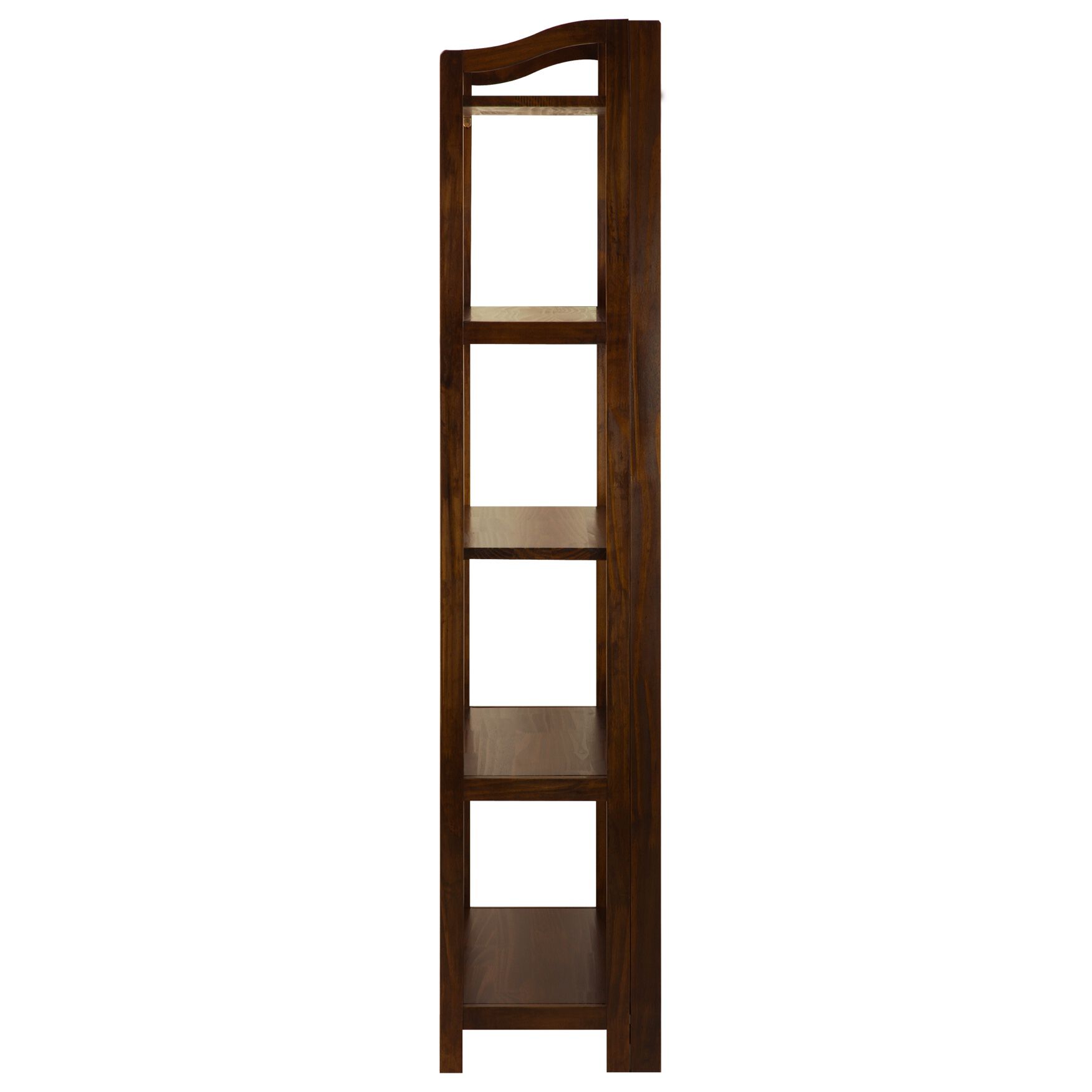 Stratford 5-Shelf Folding Bookcase-Warm Brown, , on-hover image number 1