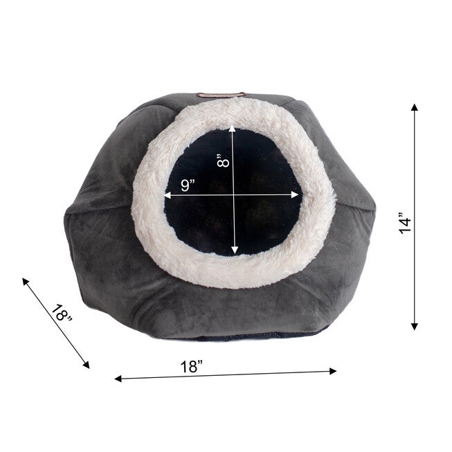 Gray Velvet Cat Bed, , alternate image number null