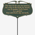 The Kiss of the Sun Garden Poem Sign, GREEN GOLD, hi-res image number null