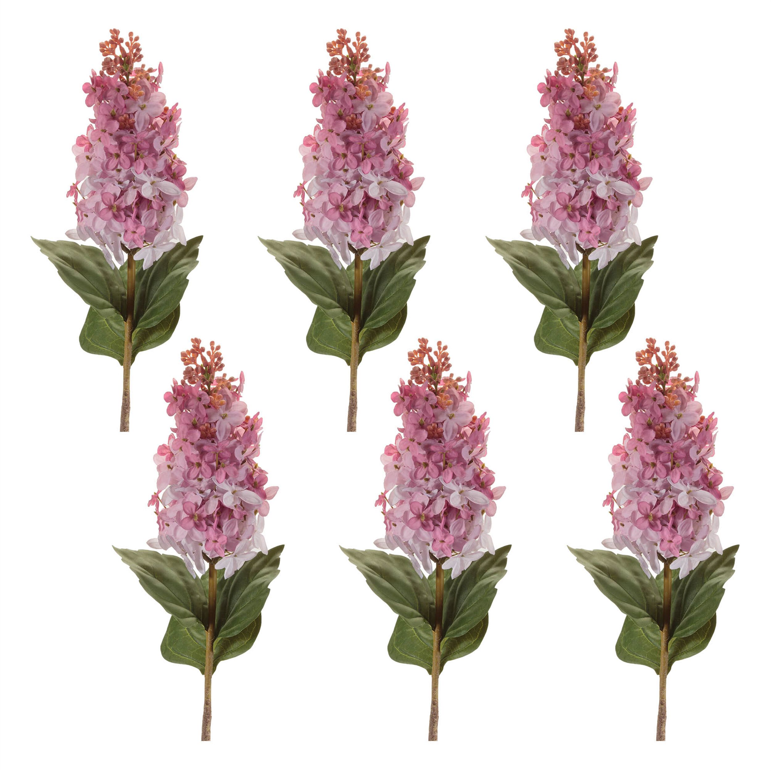 Lilac Floral Stem Set of 6, PINK GREEN, alternate image number 2