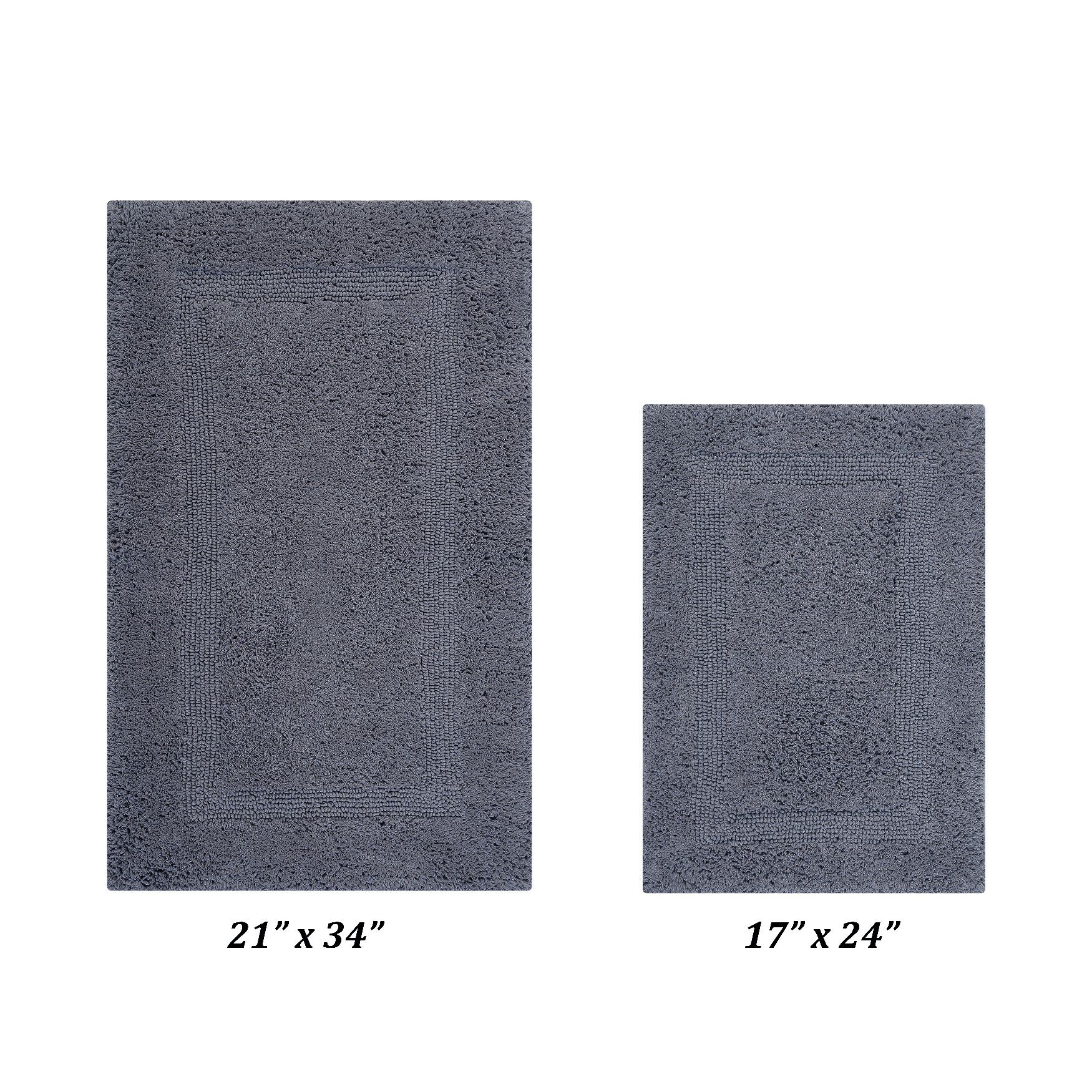 Lux Collectionis Bath Mat Rug 2 Piece Set (17 inches x 24 inches | 21 inches x 34 inches), GRAY, hi-res image number 0