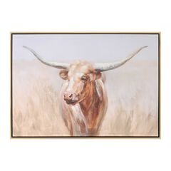 Framed Long Horn Cattle Wall Art 28INL