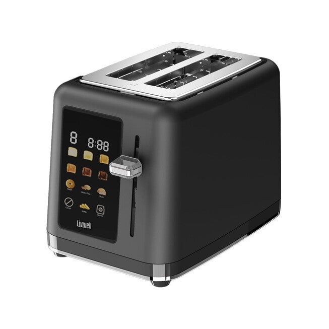 Livwell Matte Black 2-Slice Smart Touch Toaster, MATTE BLACK, hi-res image number 0