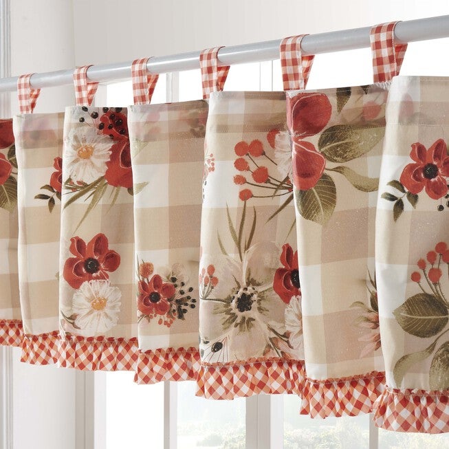 Wheatly Ruffled Gingham Window Valance, , on-hover image number null