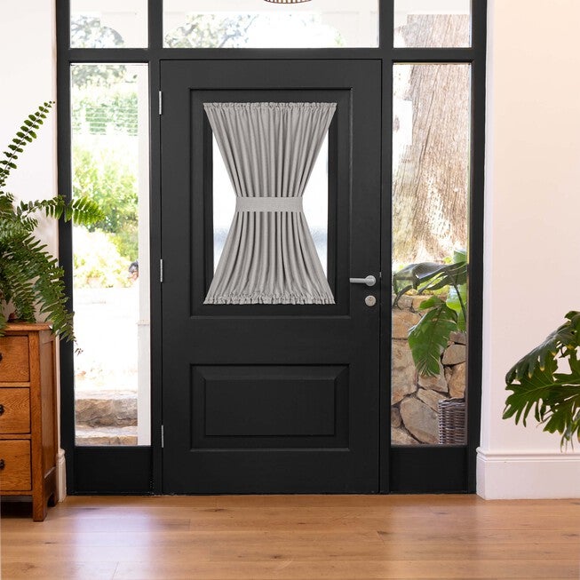 Darcy Rod Pocket Door Panel With Tieback, GREY, hi-res image number null