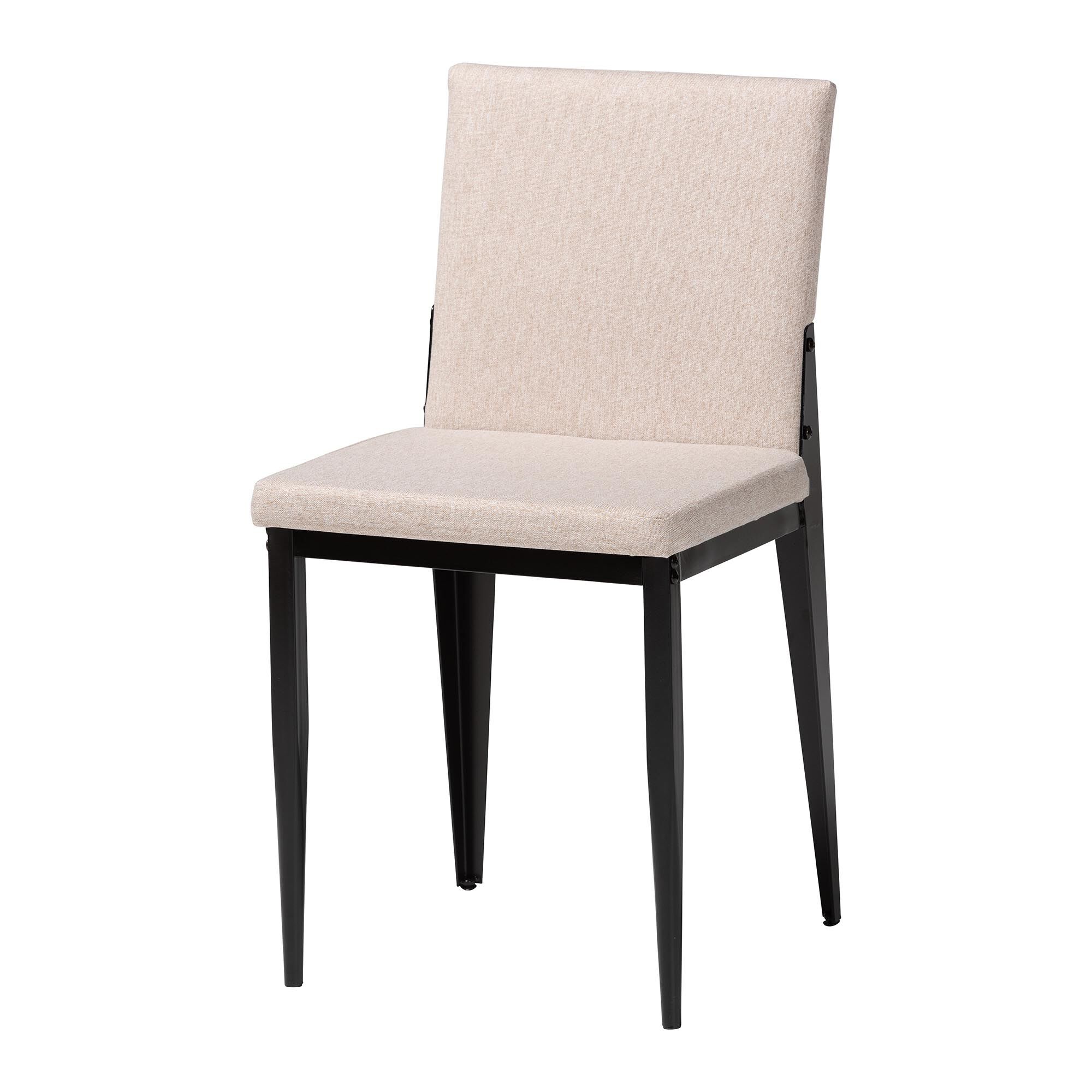 Bishop Industrial Fabric and Metal Dining Chair, BEIGE, alternate image number 2