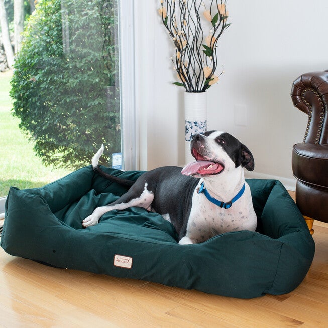 Bolstered Dog Bed, Anti-Slip Pet Bed, Laurel Green, X-Large, , alternate image number null