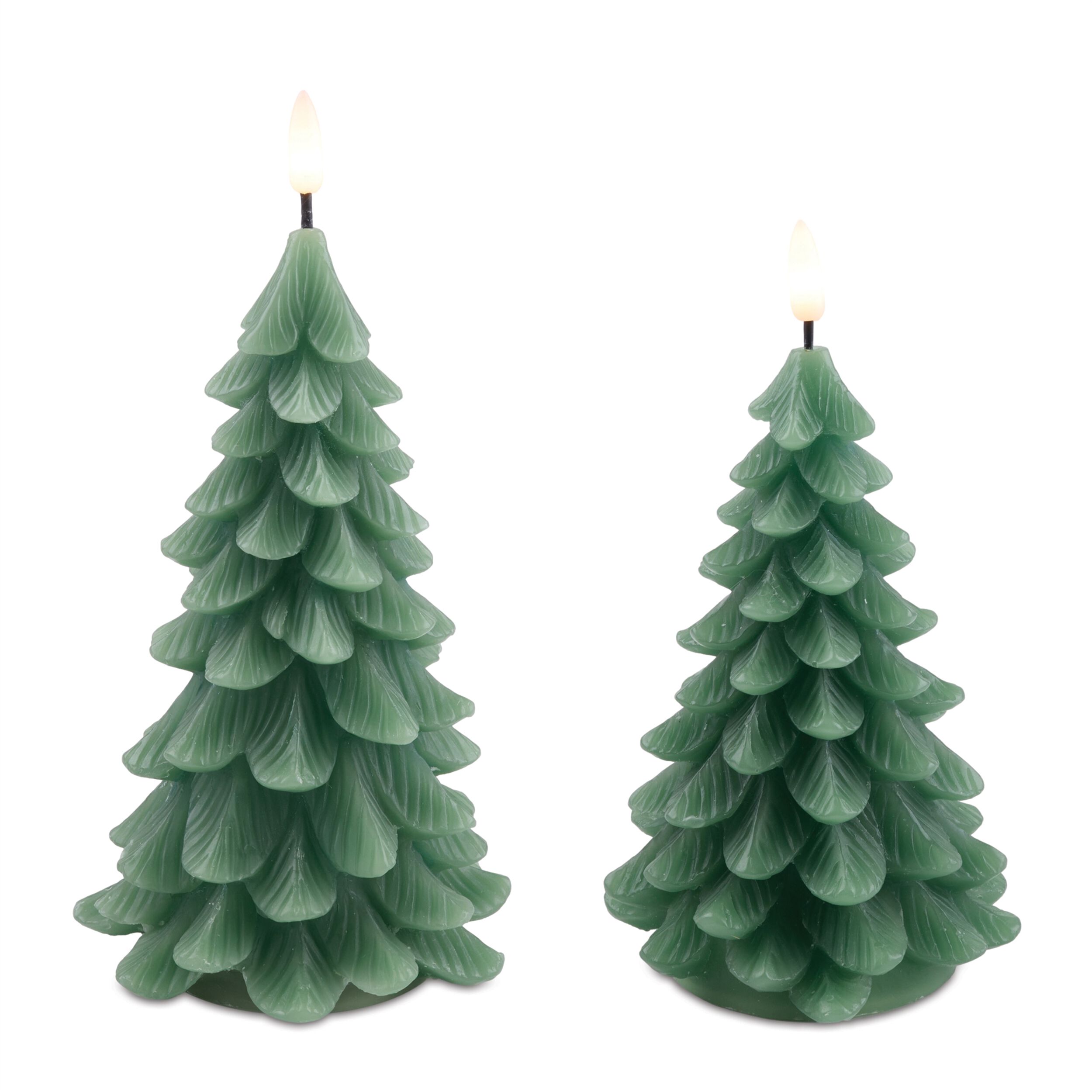 LED Pine Tree Candle (Set of 2), GREEN, hi-res image number 0