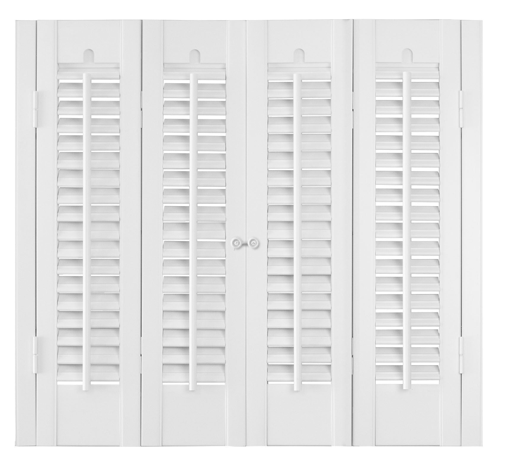Classic Interior Faux Wood Shutters White, WHITE, hi-res image number 0
