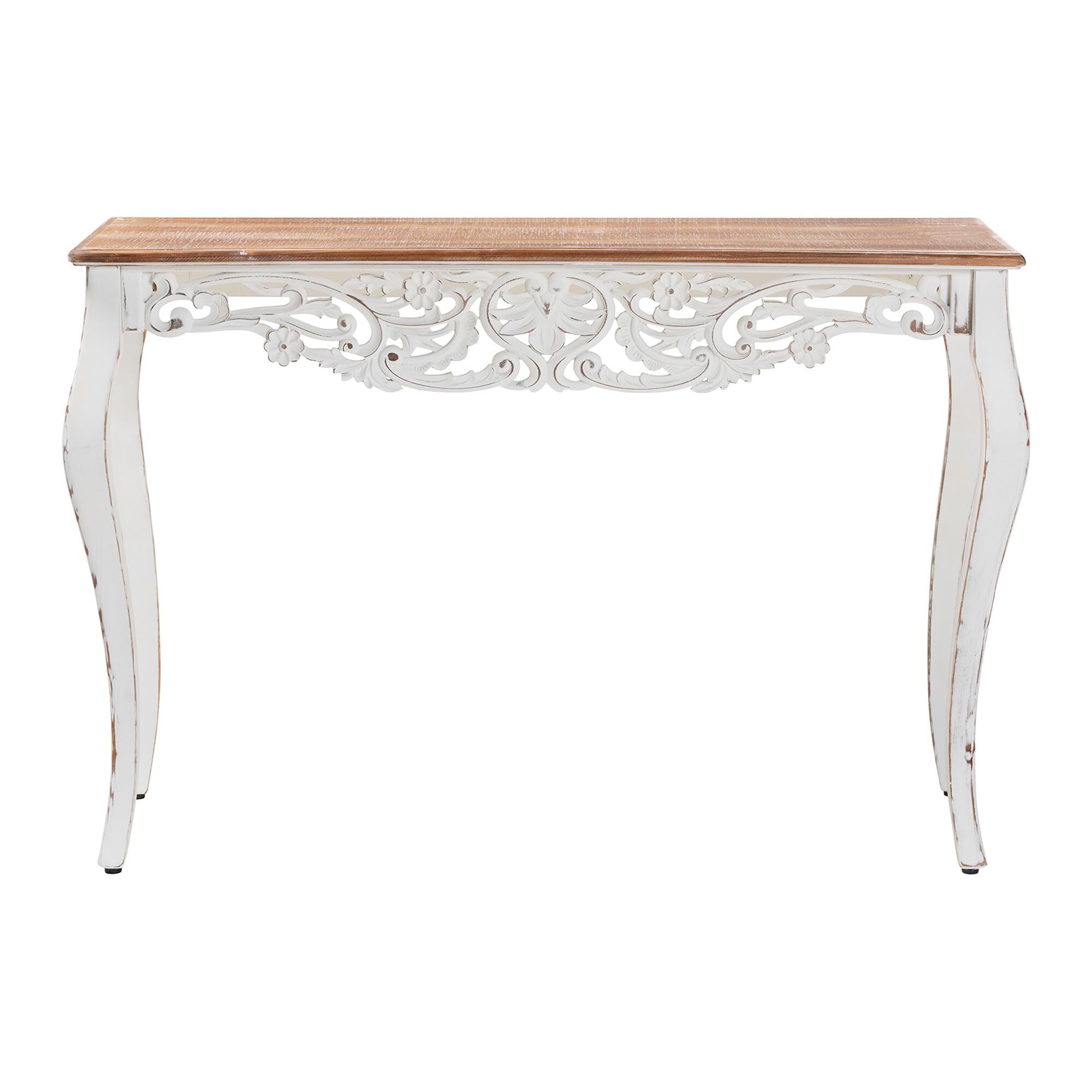 Riquin Distressed Wood Console Table, NATURAL, alternate image number 2