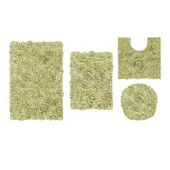 Bell Flower 4 Piece Set Bath Rug Collection