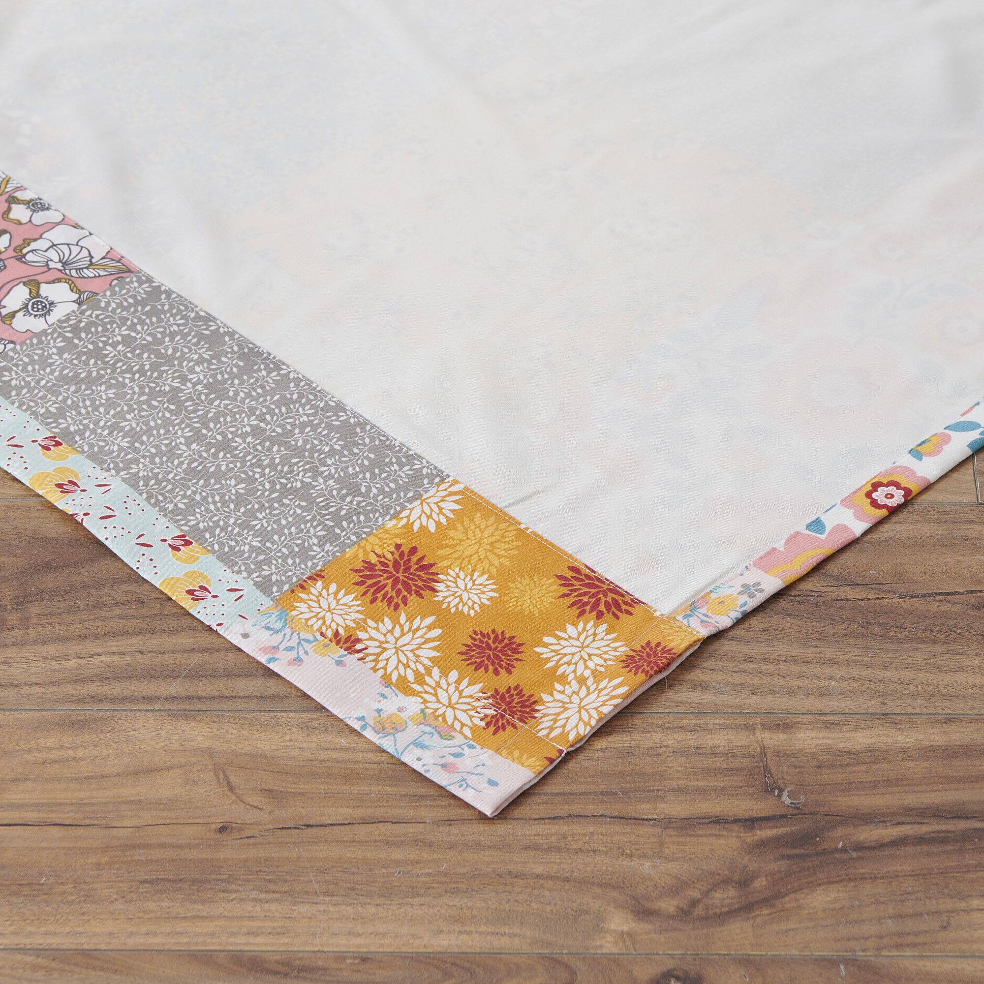 Greenland Home Fashions&trade; Carlie Window Curtain Panels, Set of 2, 63 inches, CALICO PATCHES, alternate image number 3