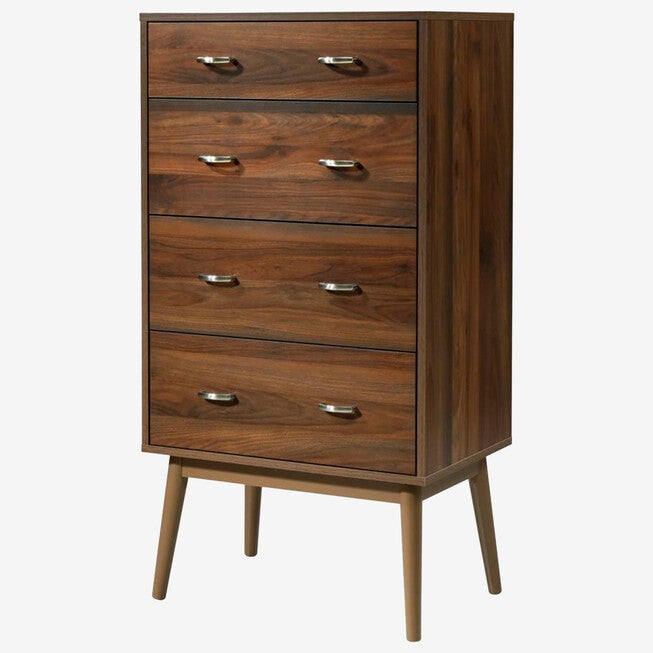 Montage Mid-Century 4 Drawer Chest, WALNUT, hi-res image number 0