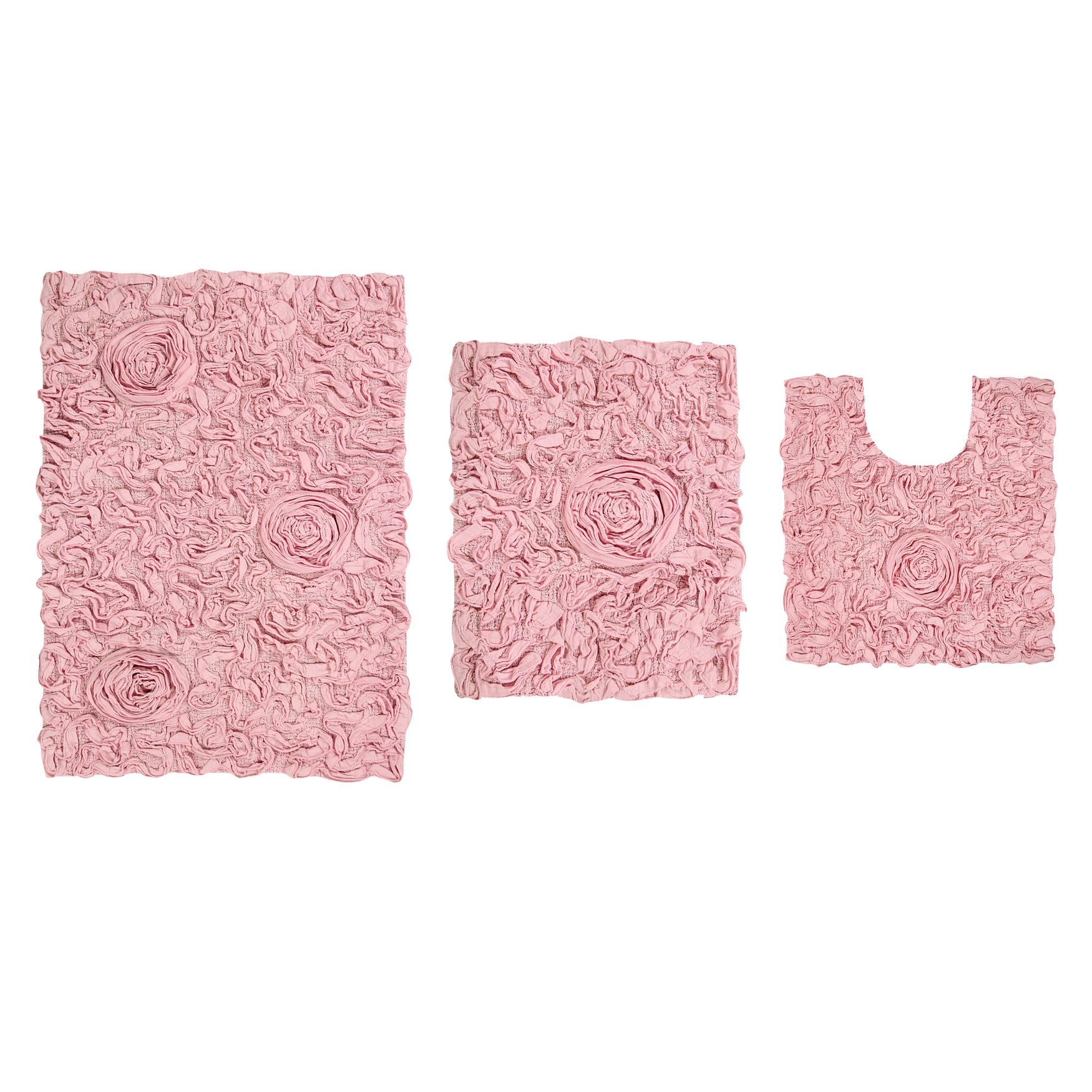 Bellflower 3-Pc. Bath Rug Set, PINK, hi-res image number 0