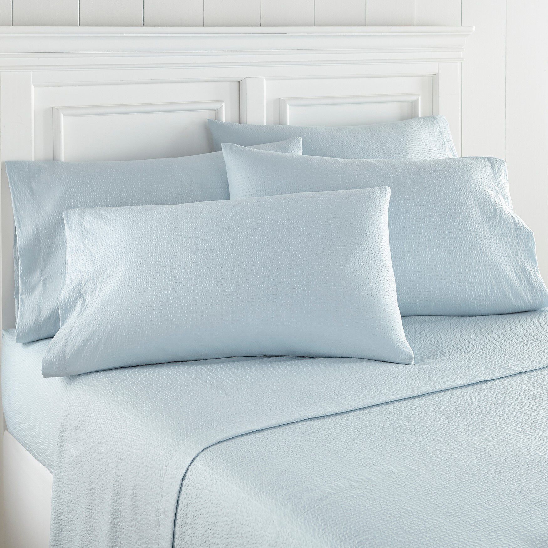Seersucker Sheet Sets, POWDER, hi-res image number 0