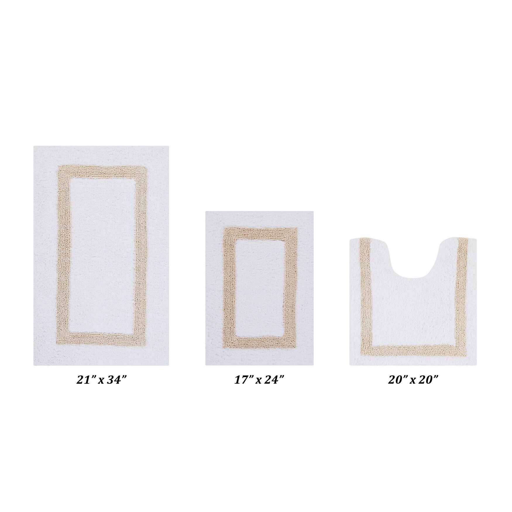 Hotel Collectionis Bath Mat Rug 3 Piece Set (17 inches x 24 inches | 20 inches x 20 inches | 21 inches x 34 inches), WHITE SAND, hi-res image number 0
