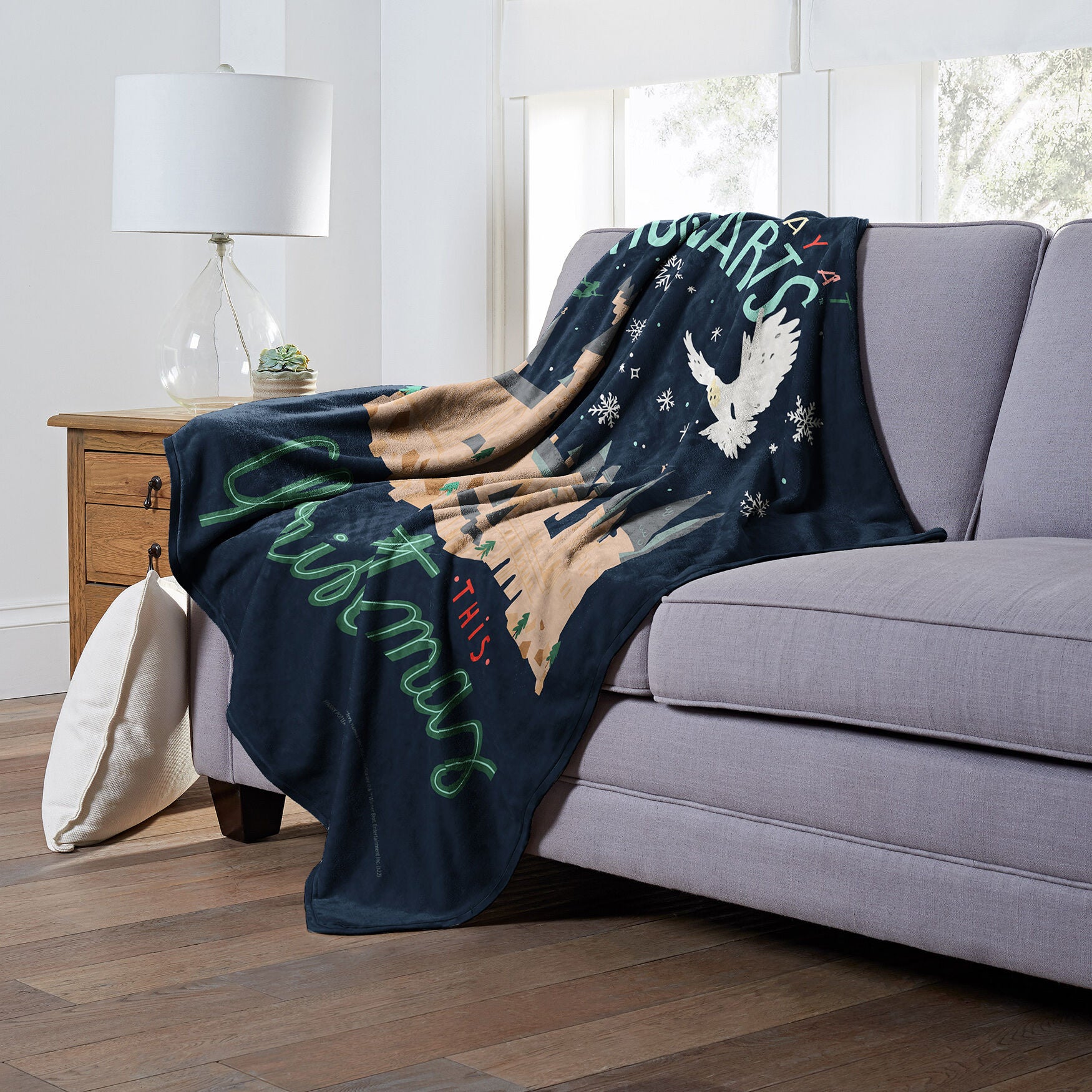 Wb Harry Potter Rather Stay At Hogwarts Silk Touch Throw, , alternate image number 3