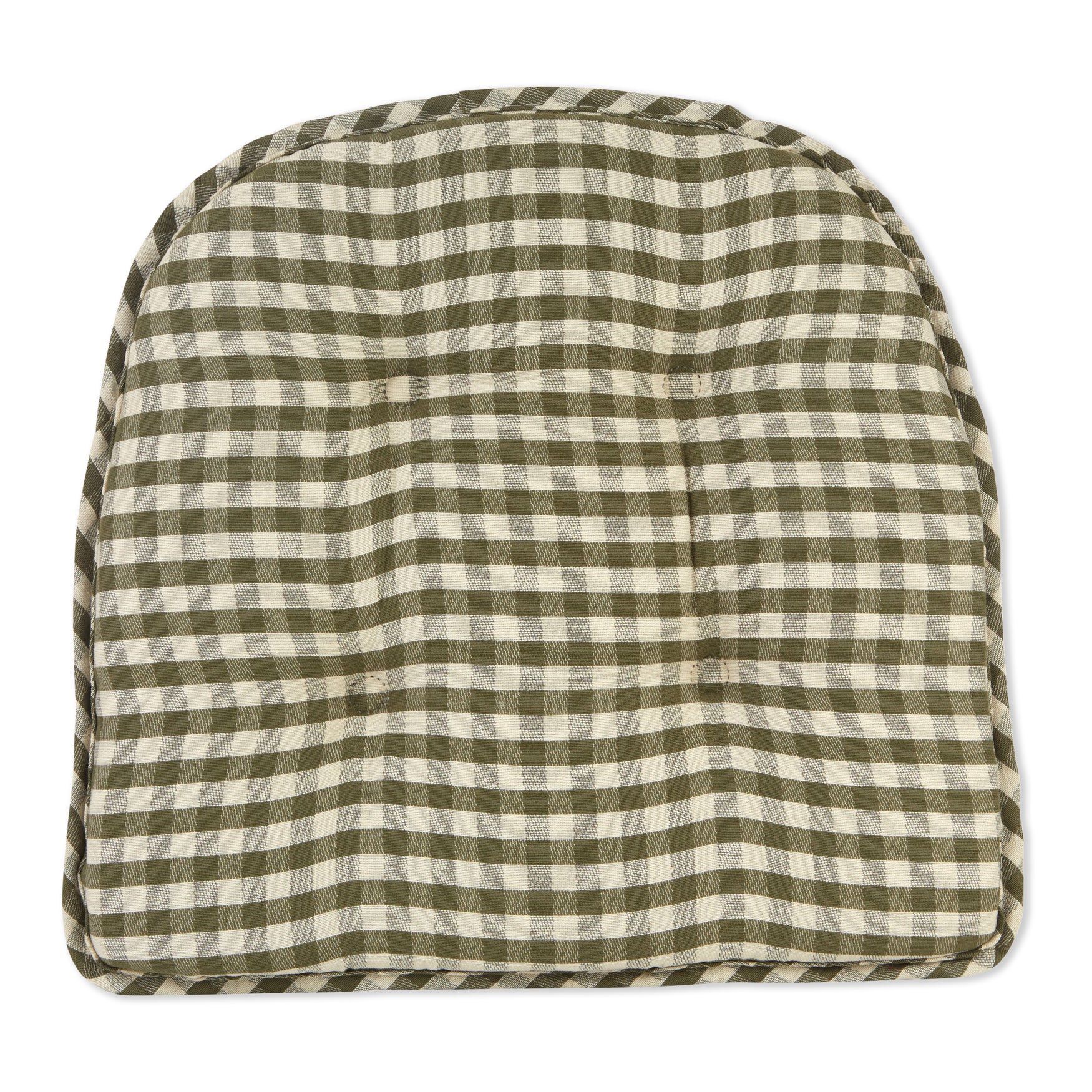 Gingham Gripper® Chair Cushion, PINE, hi-res image number 0