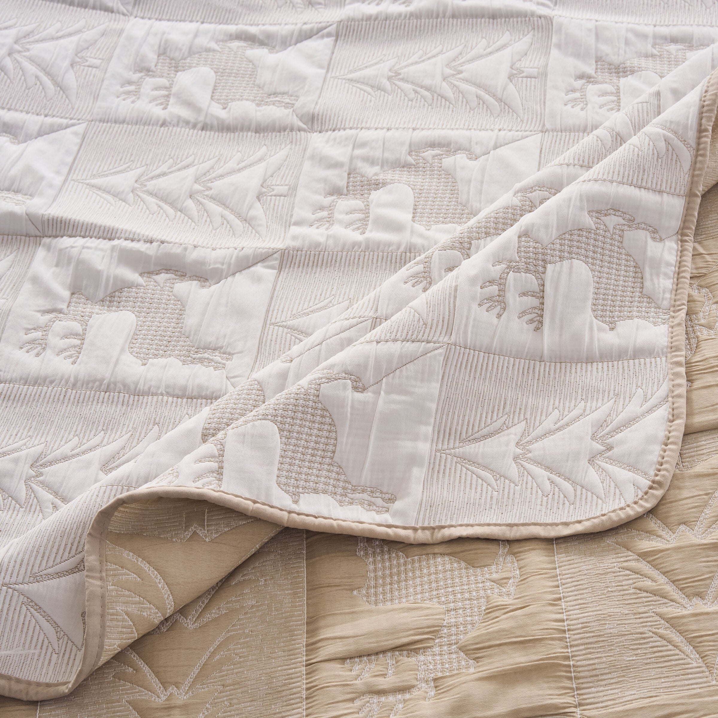 Reindeer Games Novelty Holiday Quilted Throw Blanket, WHITE, alternate image number 4