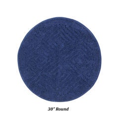 Trier Collection 25% Cotton & 75% Polyester 30" Round Bath Rug