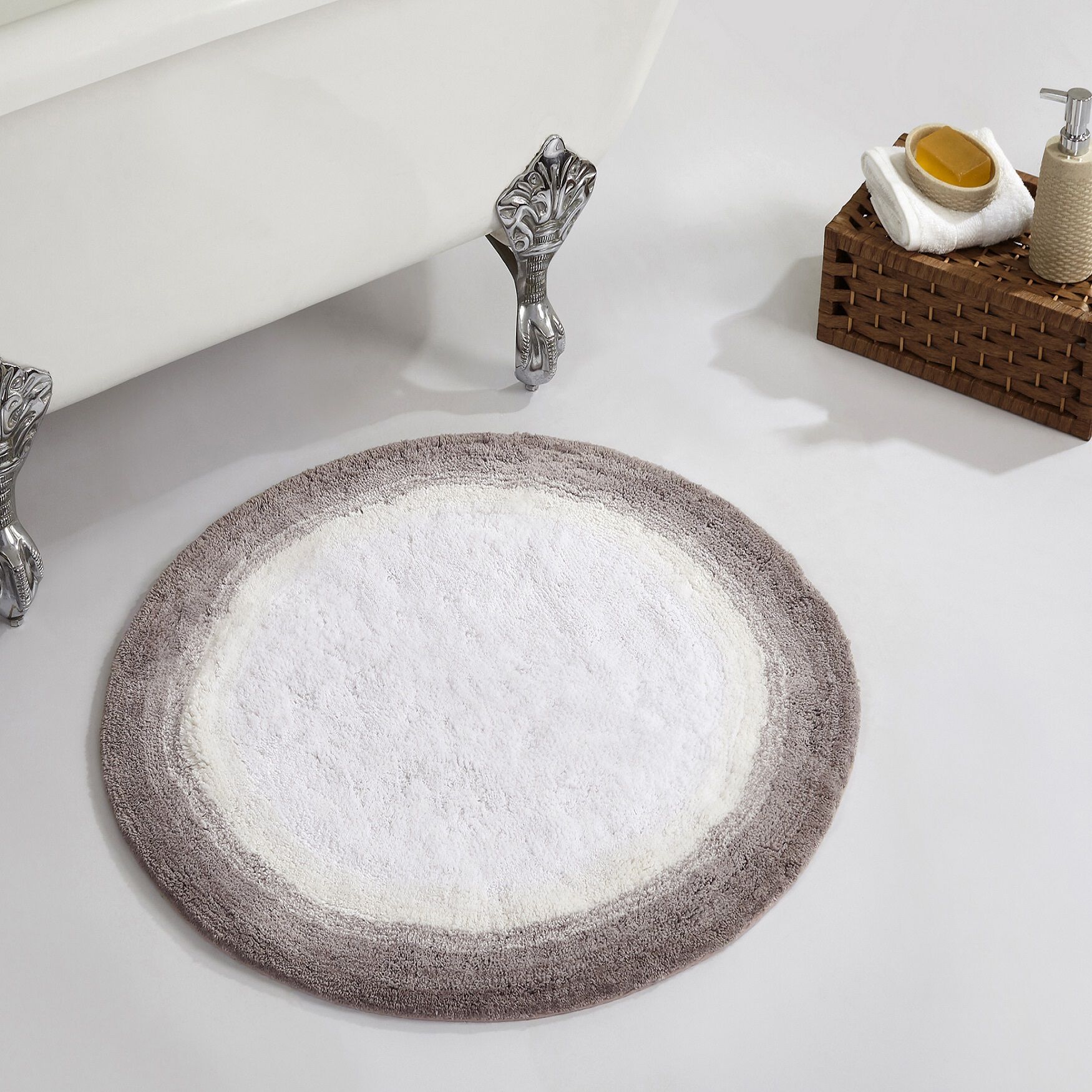 Torrent Bath Mat Rug, 30 inches X 30 inches, BEIGE, hi-res image number 0