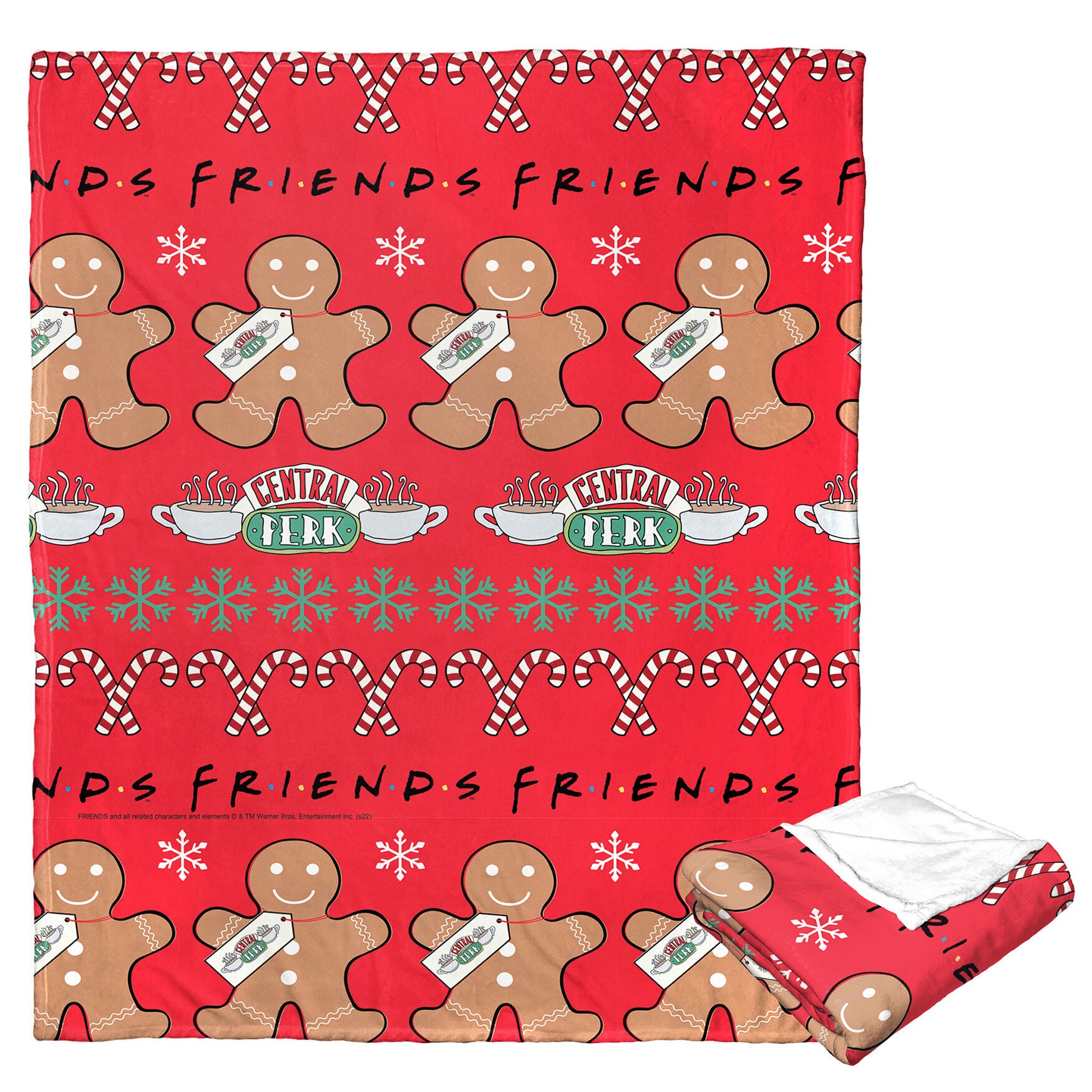 Wb Friends Gingerbread Pattern Silk Touch Throw Blanket, O, hi-res image number 0