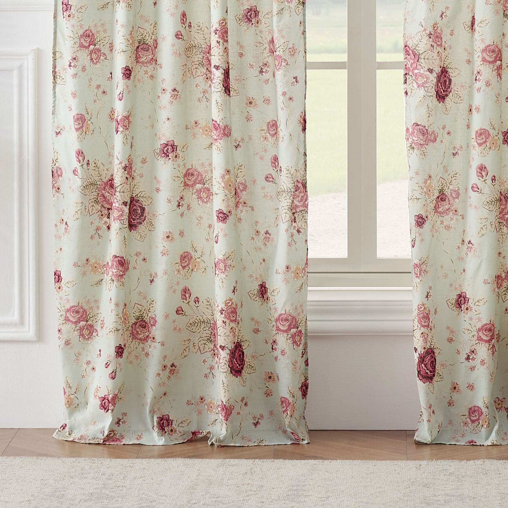 Antique Rose 100% Cotton Window Curtain Panels, Set of 2, 84 inches, , alternate image number 5