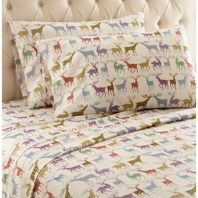 Micro Flannel® Buck Deer Print Sheet Set, FLANNEL, hi-res image number 0