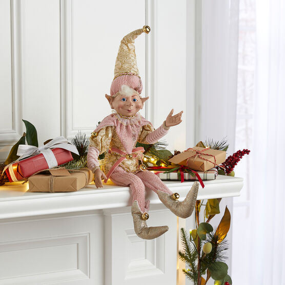 24"H Posable Christmas Elf , PINK, hi-res image number null