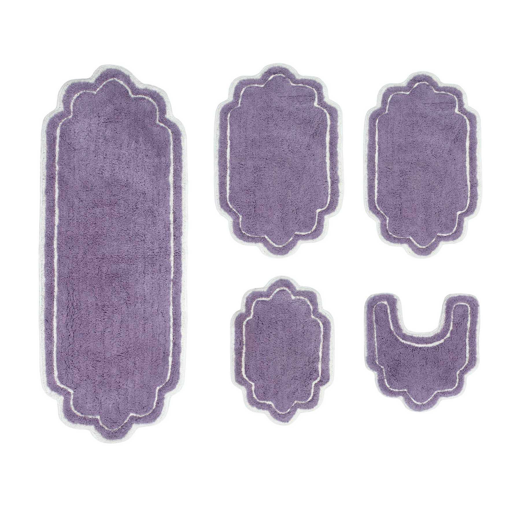 Allure 5 Piece Set Bath Rug Collection, PURPLE, hi-res image number 0