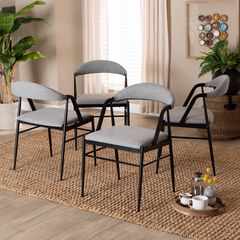 Orrin Modern Industrial Fabric and Metal Dining Chair