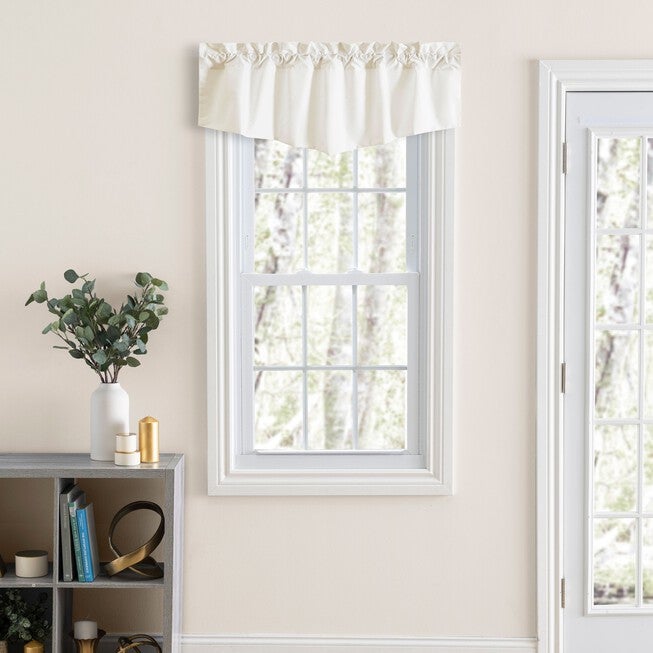 Classic Tailored Curtain Lined Tapered Valance, NATURAL, hi-res image number null
