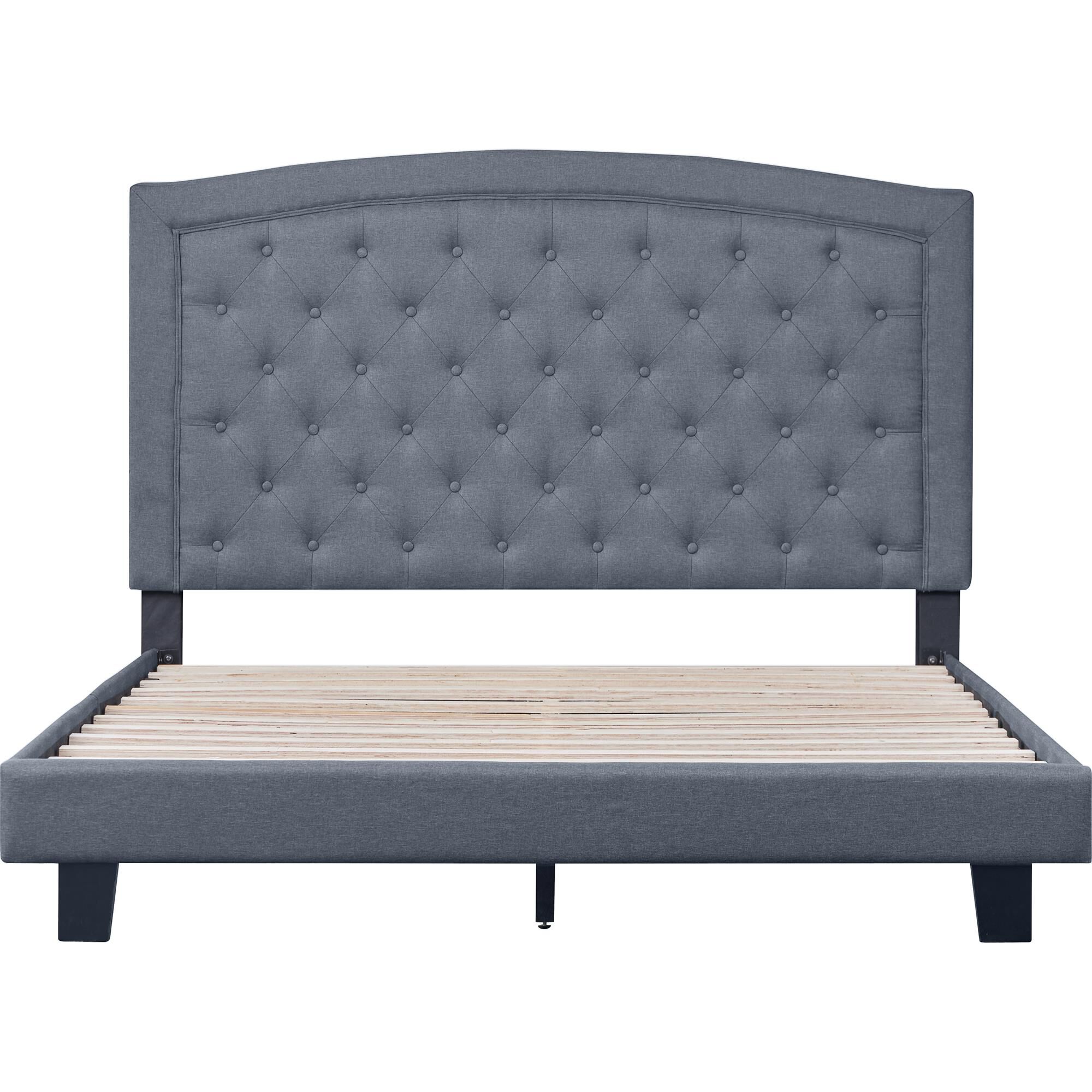 Carlisle Platform Bed, Gray, Queen, GRAY, alternate image number 3