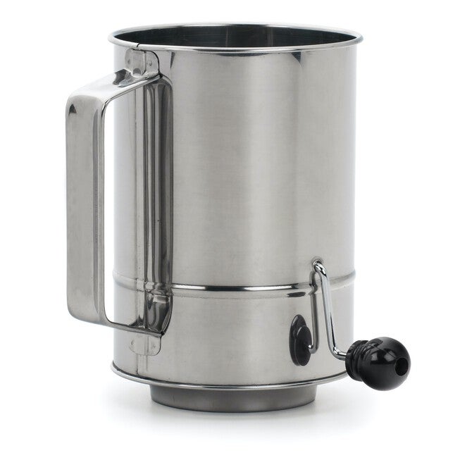 Crank Style Stainless Steel 5 Cup Flour Sifter, GRAY, hi-res image number null