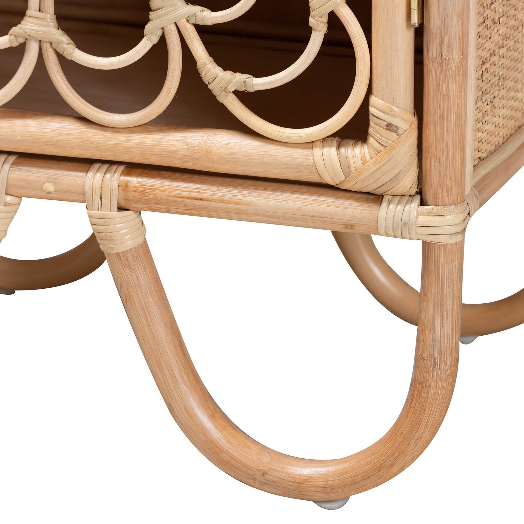 Acelin Modern Bohemian Natural Brown Rattan Nightstand, , alternate image number 11