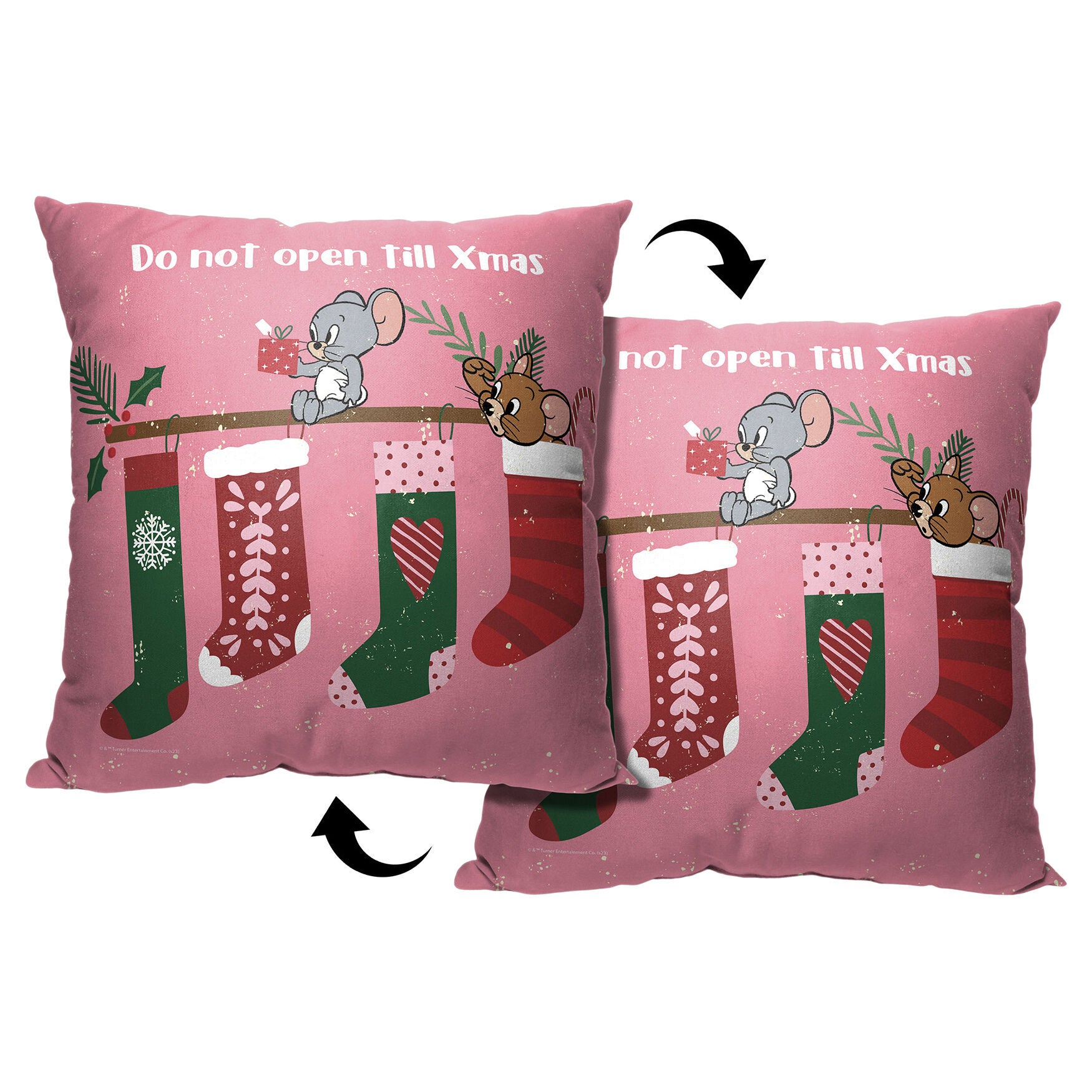 Wb Tom And Jerry Don&rsquo;T Open Till Xmas 18X18 Printed Throw Pillow, O, hi-res image number 0