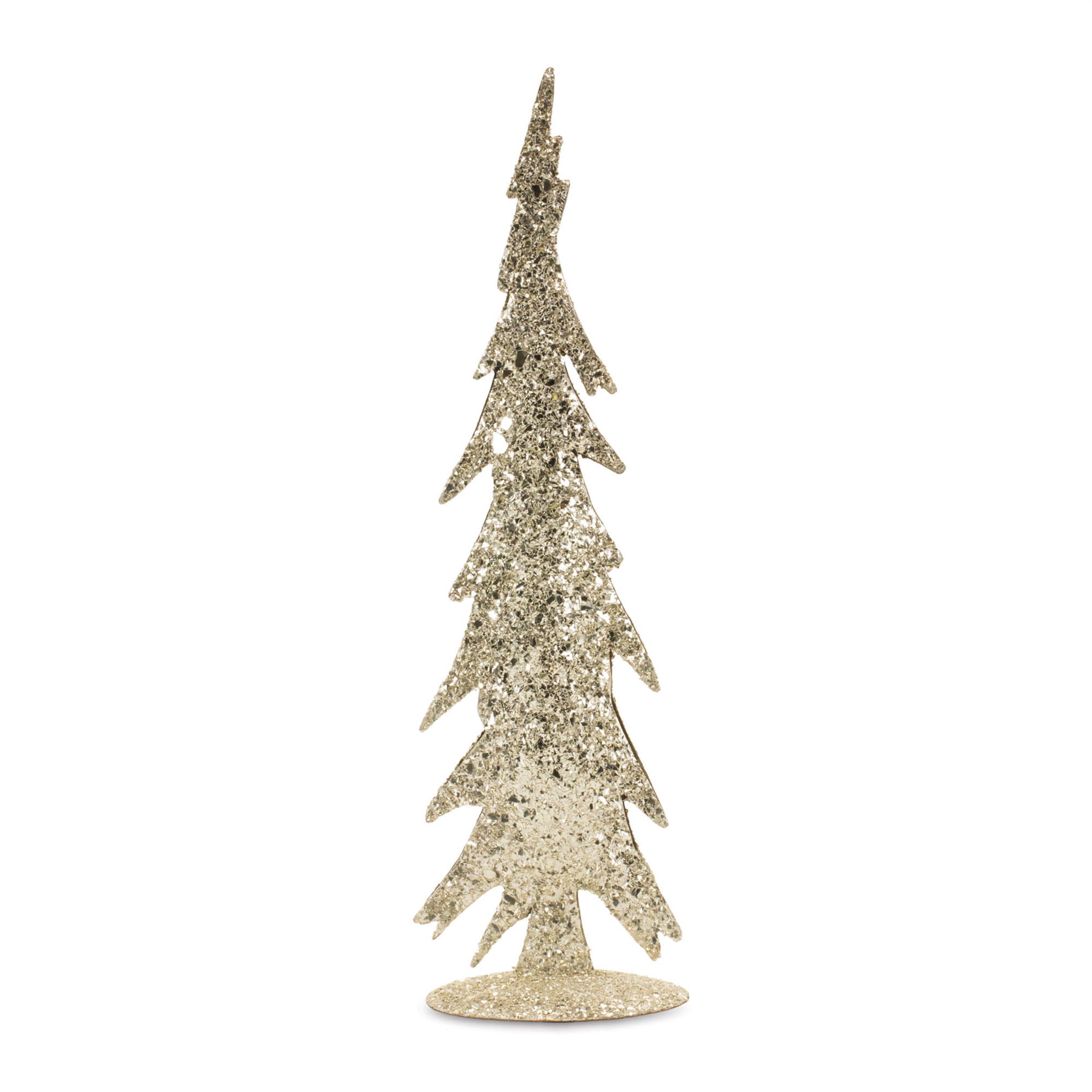Gold Mosaic Glass Pine Tree (Set of 2), GOLD SILVER, alternate image number 2
